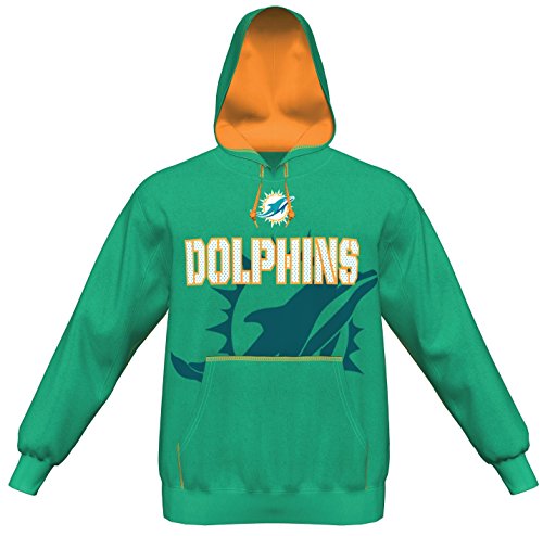 Miami Dolphins Majestic NFL Seam Pass Pullover Hooded Sweatshirt