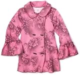 Love U Lots Girls 7-16 Floral Pea Coat With Bell Sleeves, Pink, 7-8