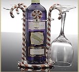 Candy Cane Wine Set With 4 Glasses