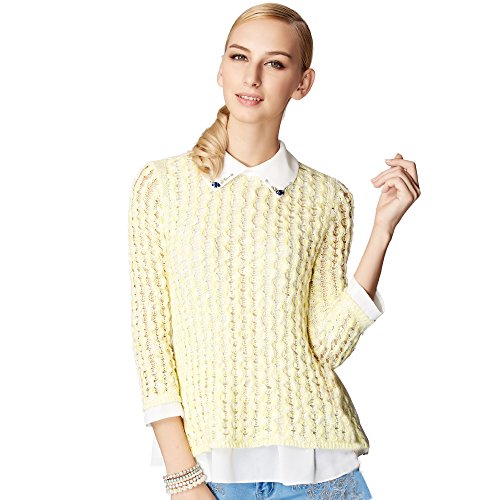 OSA Women Casual Sweatershirts Wholesale Fitted Joyful Hollow Tops Size XL Yellow OSA Women Casual Sweatershirts Wholesale Fitted Joyful Hollow Tops Size XL Yellow