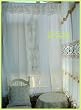 Vintage Battenburg Lace White 3pc Cotton Curtain Set