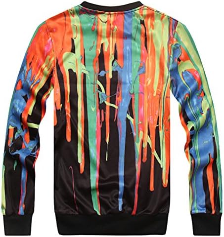 Yhting Men's Fashion Skateboard Boy Fleeces Casual Sweater Hipster Sweatshirt <Watercolor Stripes>