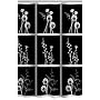 Exposed Floral Fabric Shower Curtain, Black/White