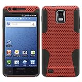 Red Black 2 in 1 Hybrid Rubber Plastic Skin Case Cover for Samsung Infuse 4 ....