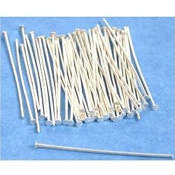 Sterling Silver Head Pins 24 Gauge (24GA) 1.5 Inches (x50)
