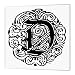 3dRose ht_14212_3 Fancy Letter D-Iron on Heat Transfer Paper for White Material, 10 by 10-Inch