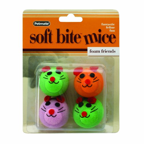 Petmate Softbite Foam Mice Cat Toy, 4-Pack