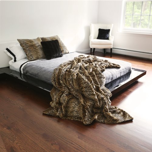 Best Home Fashion Faux Fur Throw Blanket 58" x 60" Leopard TR New