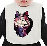 Colourful Wolf ネクタイを有する有機ビブ Medium
