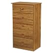 Fully Assembled Legend 5 Drawer Chest - Hickory