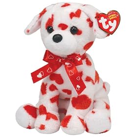 Ty Beanie Baby Lovely - Dog w/Heart Print