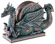Dragon Sculpted Coaster Holder and Coasters - Cold Cast Resin - 4'' Height