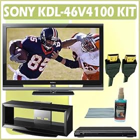 Sony Bravia V-Series KDL-46V4100 46-inch 1080P LCD HDTV + Sony DVD Player w/ TV Stand Accessory Kit