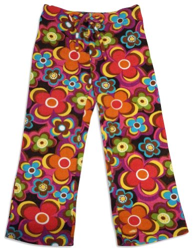 Bee Posh - Girls Eistein Flowers Cozy Fleece Pajama Pant, Brown, Multi 25517