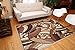 Generations Contemporary Brown and Beige Modern Square and Circles Area Rug 5'2 x 7'3