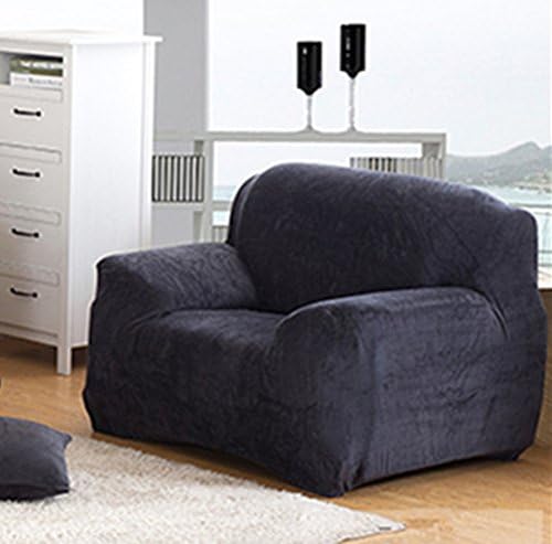 Universal Form Fit, Slip Resistant, Stylish Furniture Shield / Protector for Chair/ loveseat/ Sofa, Super Soft Plush Chair Slipcover, Deep Grey
