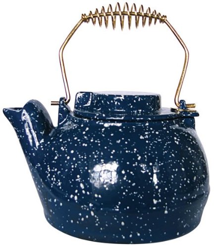 Uniflame 2.5 QUART PORCELAIN COATED KETTLE-BLUE WITH WHITE SPECKLES