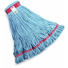Rubbermaid Commercial FGA11306 Web Foot Wet Mop, Large, 1" Red Headband, Blue