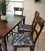 Set of 2 Silver with Black Velvet Flowers Chair Cushion Covers with Zipper 17.72