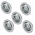 5x Halogen Hochvolt Einbaustrahler Einbauleuchte schwenkbar 102mm 20Watt silber