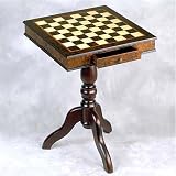 Giglio Italian Wooden Chess Table 1.97 Square w/ drawer in Matte