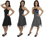 Cocktailkleid schwarz, knielang mit Tüll, trägerlos und schwarzer Schleife