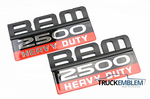 2 NEW (PAIR) MATTE BLACK DODGE RAM 2500 DOOR BADGES EMBLEMS SET CUMMINS 2500HD