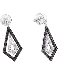 14K White Gold 0.58CT Black Diamond Fashion Diamond Design Earring