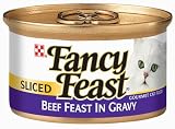 Fancy Feast Gourmet Cat Food Sliced Beef Feast in Gravy, 3-Ounce Cans (Pack of 48)