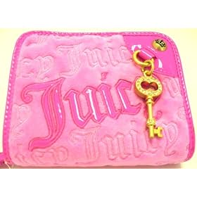 Juicy Couture Hot Pink Velour Charming Juicy French Wallet