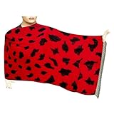 IMAGE OF Handmade Red And Black Scarf In Wool Fabric Fashion Neck Wear (Free Shipping) Scrf0091rr