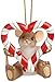 Enesco Charming Tails Gift Heart Candy Cane Ornament, 1.875-Inch