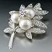 Leaf Pearl Swarovski Crystal Brooches & Pins Leaf Pearl Swarovski Crystal Brooches & Pins