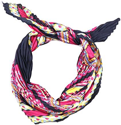 Women's Bohemian Floral Small Neck Scarf Pink