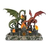 Dragon's Siege Collectible Red And Green Dragon Figurine by The Hamilton Collection