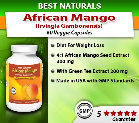 Best Naturals African Mango with Green Tea, Mg, 500 Mg, 60 Vegi Capsules (African Mango Seed Extract(4:1) Equivalent to 2000mg of Pure African Mango (Irvingia Gambonensis)