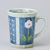 エスニックフラワーマグ(青)　【マグカップ 美濃焼】