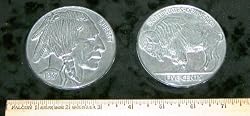 REPLICA 1937 D 3 Legged Buffalo Nickel. Big Huge Large 3" Metal Coin