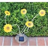 5 Light LED Flashing Sunflower Solar Garden Light