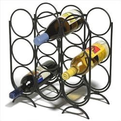 Spectrum 47710CAT Multi Ring Wine Rack, 9 Bottle - Black