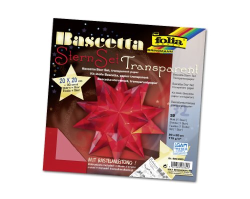 Folia 820/2020 - Bastel-Set Bascetta-Stern 20 x 20 cm 30 Blatt rot Preisvergleich