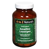 A to Z Naturals AmaZinc Lozenges, Cool Lemon, Vegetarian Lozenges, 120 lozenges (Pack of 3)