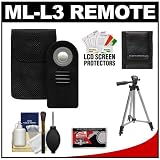 ML-L3 Wireless Shutter Release Remote Control + Tripod + Cleaning Kit for Nikon 1 V1, J1 Interchangeable Lens Digital Cameras