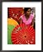 Water Dai Woman with Colourful Umbrellas, Xishuangbanna, China Framed Art Poster Prin...