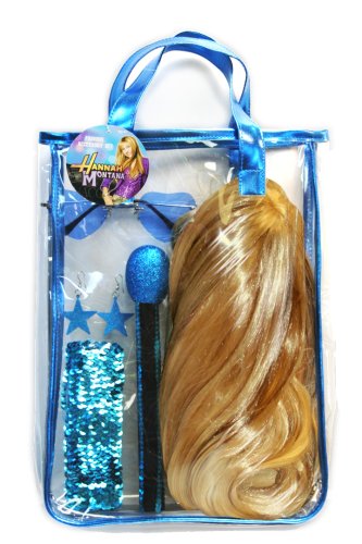 Childrens Toyshop  Toys : Hannah Montana Tote Bag with Wig and Assorted Accessories, Turquoise