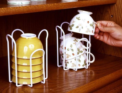 えつこの 取り出し やすい ゆのみ ラック 2個組 （ 日本製 食器 棚 収納 カップ）