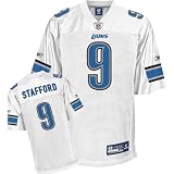 Reebok Detroit Lions Matthew Stafford Replica White Jersey Large