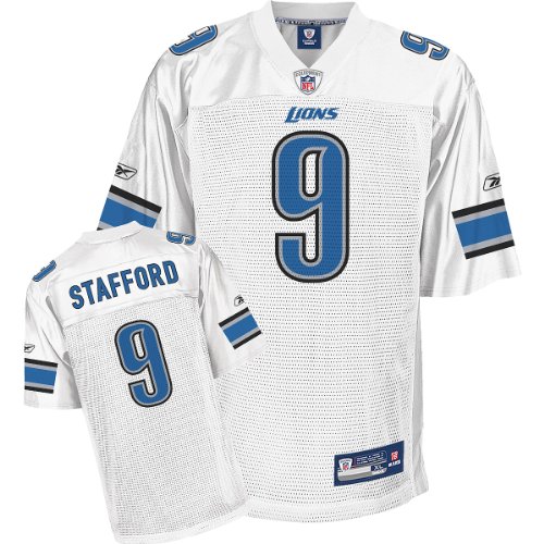 Reebok Detroit Lions Matthew Stafford Replica White Jersey XX Large