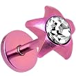 16 Gauge Pink Gem Star Titanium Labret Monroe Tragus