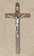 Wooden Crucifix with Silver - 10" in Height - MADE IN ITALY